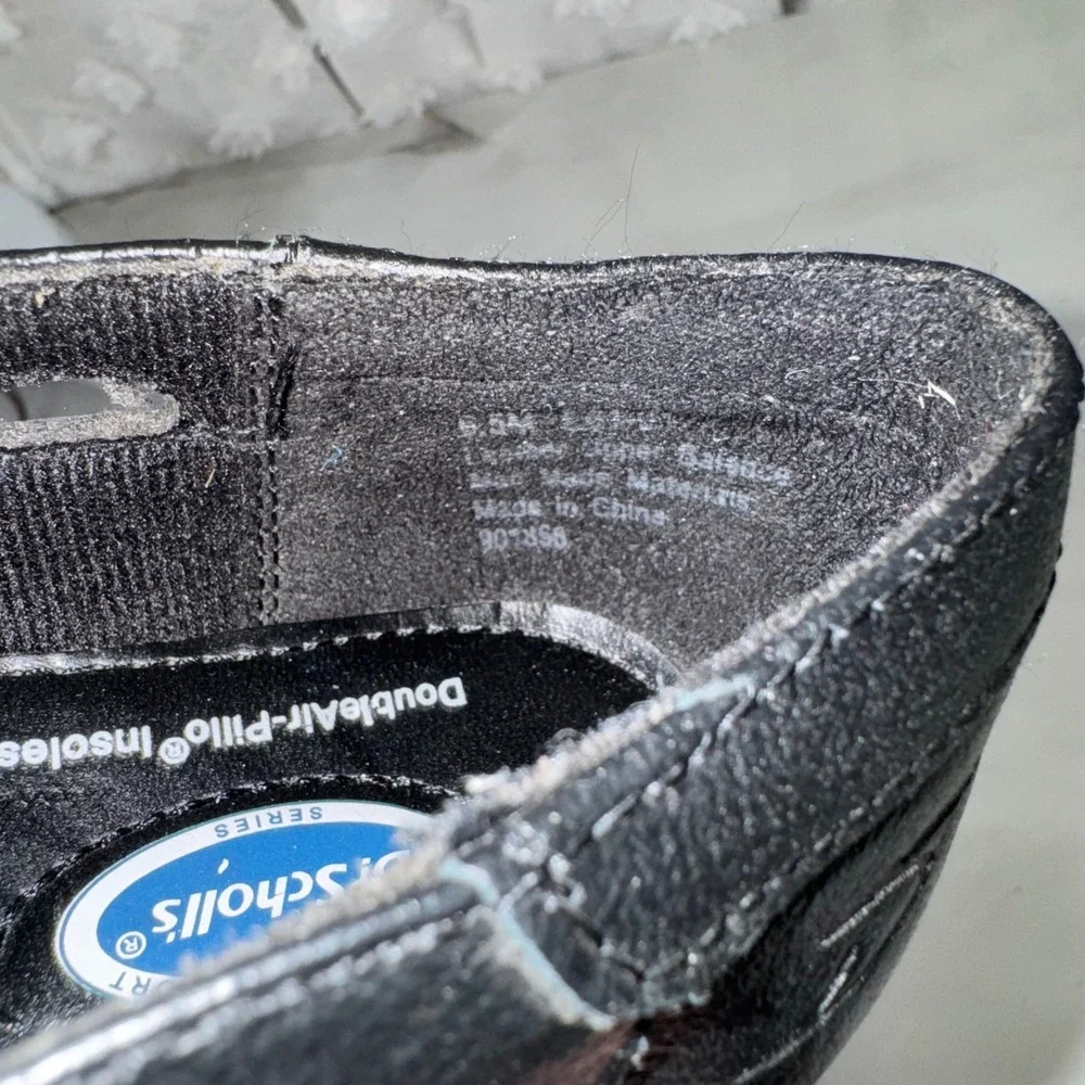 Dr Scholl's Vintage Black Leather Comfort Flats Moc Toe Slip On Grannycore 6.5 M - Picture 7 of 12